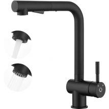 Cecipa - Niederdruck-Küchenarmatur, Ausziehbar Küchenarmaturn, schwarz Küchenarmatur, 360° drehbarer Spültischarmatur