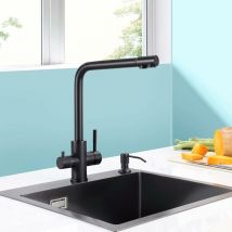 CECIPA Grifo Cocina 3 vías, Grifo Mezclador de Cocina para Osmosis, 3 en 1Grifo de Cocina para Agua Potable con Palanca Doble, Grifo Fregadero