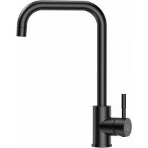 Cecipa - Grifo Cocina Negro, Grifos Cocina Fregadero Giratorio 360°, Grifo Negro Cocina Agua Caliente y Fría de Acero Inoxidable, Resistente a la