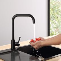 Cecipa - Grifo de cocina con rotación de 360 °, Grifo de cocina de acero inoxidable, Grifo de cocina duradero para trabajo pesado, Resistente a la