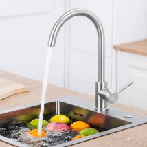 Cecipa max Miscelatore da Cucina con Spazzolato Rubinetto per Lavello Girevole a 360° Miscelatore per Lavello Acqua Calda e Fredda con Gorgogliatore
