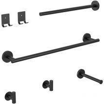 Cecipa MAX Noir Porte-serviettes Mural Salle de Bain Porte-papier Hygiénique en Acier Inoxydable Ensemble de Suspension de Salle de Bain 4 Pièces