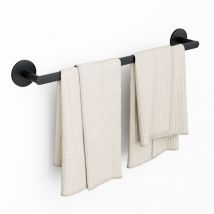 Porta asciugamani può appendere 2 asciugamani - Porta asciugamani multifunzionale in acciaio inox - Porta asciugamani da bagno Nero - Cecipa Max