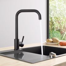 Mitigeur de Cuisine, Robinetterie Cuisine de 7-Forme en 304 Acier Inoxydable, Mitigeur Cuisine 360° Rotatif avec Mousseur Démontable, Robinet de