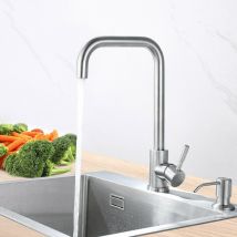 Robinet de Cuisine Brossé en 304 Acier Inox, Mitigeur Cuisine Pivotant 360° Flexible Robinetterie Cuisine, Résistant à la Corrosion - Acier