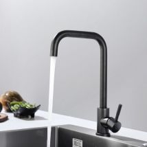 Rubinetto da Cucina Girevole a 360°, Miscelatore Regolabile Acqua Fredda e Calda, Acciaio Inossidabile, Colore Nero Glitterato - Nero - Cecipa