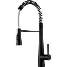 Cecipa - Spring Miscelatore con doccetta estensibile, Rubinetto da cucina Spring con 3 modalità di uscita dell'acqua, Nero, Rubinetto da cucina per
