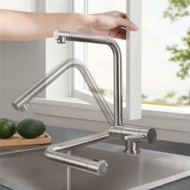 Cecipa - Wasserhahn Küche, Vorfenster Küchenarmatur Klappbar, Flexible Mischbatterie Küche 360° Drehbare/90° Faltbar/Schwenkbarer Auslauf, Hochdruck