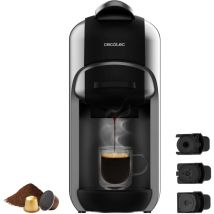 Cecotec FreeStyle Compact Express Capsule Coffee Maker. 1450W, ThermoBlock, 19 barres, convient au café moulu, Dolce Gusto et Nespresso, design