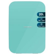 Cecotec - Mini Frigo Bolero MiniColing 20L Bahamas Mint. Capacité 20 l, Fonctionnement 12-220 v, Compatible avec Caravanes, Fonction Chaud et Froid,