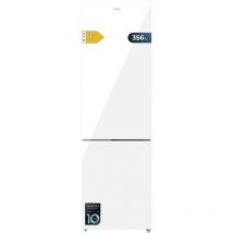 Cecotec - Bolero CoolMarket Combi Fridge Combi 356 White Glass e. Compressor Inverter Plus Glass Combi Fridge White 200X59.5Cm, 356L, No Frost, Class