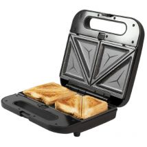 Cecotec - Sandwichière avec Plaques Interchangeables Rock'n Toast 1000 3-en-1, Capacité 2 Sandwichs, Finition en Acier Inoxydable, Revêtement en