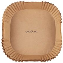 CECOTEC Luftfritierpapier – 150 Stück – quadratisch – Durchmesser 20-24 cm – bis 230 °C – für Luftfritteusen, Mikrowellen, Bratpfannen