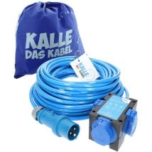 Kalle Adapterkabel cee 230V 16A 2,5mm² auf Zelt Edition Extreme Blau IP44 50 Meter