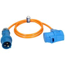 Kalle Das Kabel - Kalle Verlängerungskabel Cee 230v 16a 2,5mm² Winkel Extreme Signal Orange Ip44 1,5 Meter