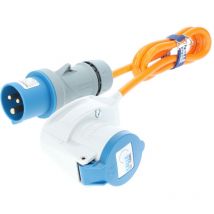 Kalle Verlängerungskabel Cee 230v 16a 2,5mm² Winkel Kompakt Extreme Signal Orange Ip44 1,5 Meter