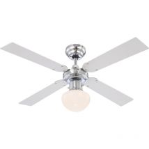 Ceiling fan Champion White / Silver with light