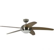 Pepeo - Ceiling Fan Melton Nickel / Maple with Light and Remote