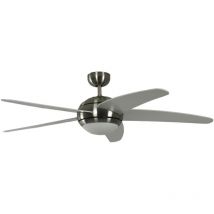 Ceiling Fan Melton Nickel / White with Light and Remote