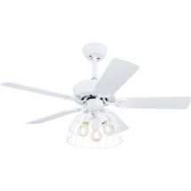 Ceiling fan Sallie White with lights and remote