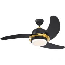Ceiling fan Simone Black with led and pull cords