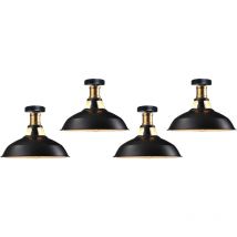 Axhup - Ceiling Lamp 27cm Ceiling Light Industrial Vintage Iron Lampshade Black&White Lamp for Corridor Balcony Stairs 4PCS