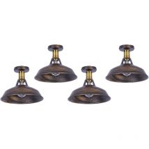 Axhup - Ceiling Lamp 27cm Ceiling Light Industrial Vintage Iron Lampshade Bronze Lamp for Corridor Balcony Stairs 4PCS