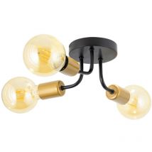 REA - Ceiling Lamp Chandelier toolight APP1117-3C Black Gold Metal E27 5-light points - black