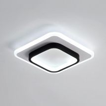 Comely - Modern Square Acrylic led Ceiling Light, Black and White, Suitable for Bathroom, Living Room, Bedroom, Kitchen, and Hallway - 20W - White