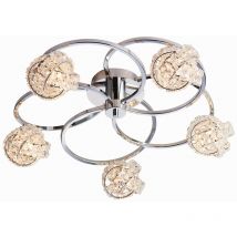 Endon - Talia - 5 Light Semi flush Chrome, Crystal (K5) Glass, G9