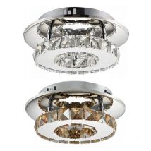 Ceiling led Lamp Chandelier toolight APP407-C Cristal Glamour Round 1-light points 8W 20,5x20,5x8Cm - transparent / chrome