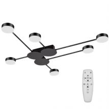 Toolight - Ceiling led Lamp Chandelier APP521-6C Modern 6-arm Black + Remote Control 6-light points 98,5x89Cm