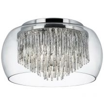 Searchlight - Curva - 4 Light Flush Ceiling Light Chrome and Glass, G9