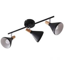 Ceiling Light Arina dimmable (modern) in Black made of Metal for e.g. Bedroom (3 light sources, E14) from Lindby black, light wood