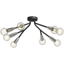 Lucande - Ceiling Light Carlea dimmable (modern) in Black made of Metal for e.g. Living Room & Dining Room (8 light sources, E27) from black, nickel