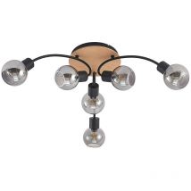 Ceiling Light Eridia dimmable (modern) in Brown made of Metal for e.g. Living Room & Dining Room (6 light sources, E14) from Lindby - light wood,