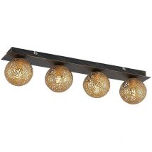 Lucande - Ceiling Light Evory dimmable) in Gold made of Metal for e.g. Living Room & Dining Room (4 light sources, G9) from black, gold
