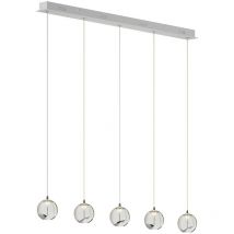 Ceiling Light Hayley (modern) in Clear made of Glass for e.g. Living Room & Dining Room (5 light sources,) from Lucande clear, chrome