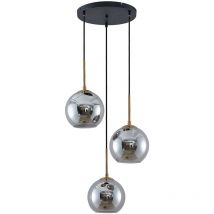 Ceiling Light Jurian dimmable (modern) in Silver made of Metal for e.g. Living Room & Dining Room (3 light sources, E27) from Lindby smoked glass,