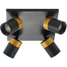 Ceiling Light Nikora dimmable (modern) in Black made of Aluminium for e.g. Hallway (4 light sources, GU10) from Arcchio black, gold