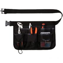 Aougo - Ceinture à Outils de Jardin, Sac à Ceinture d'Outils Réglable, Ceinture Porte Outil, 7 Pochettes, Tissu Oxford 600D(Noir)