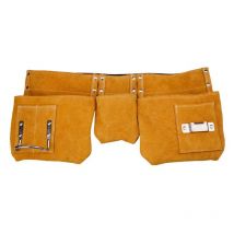 Aiducho - Ceinture De Travail En Cuir, Ceinture à Outils En Cuir, Poches Multiples, Boucle à Dégagement Rapide, Ceinture à Outils Portable En Cuir