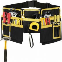 Jalleria - Ceinture Porte-Outils avec 11 Poches, 30' - 45' Pochette de Ceinture à Outils réglable avec Porte-Marteau Ceinture à Outils en Tissu