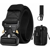 Ensoleille - Ceinture Tactique pour Hommes, Ceinture Militaire avec Boucle à Dégagement Rapide en Métal, Cadeau avec Pochette Tactique et Crochet