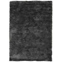 Thedecofactory - celeste - Tapis à poils longs toucher laineux noir 120x170