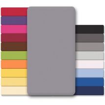 Lucina lenzuolo elasticizzato cotone 2er-Set 140x200-160x200 cm grigio scuro - Celinatex