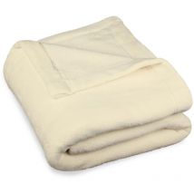 Montreal coperta soffice microfibra coperta pile Coral xxl 220 x 240 cm bianco crema - Celinatex
