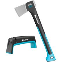 Cellfast - Hache universelle U1100 + Aiguiseur universel energo - Noir, Bleu
