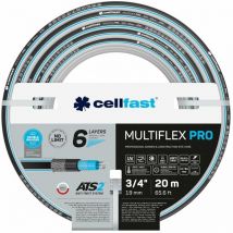 Cellfast - Manguera de jardín multiflex pro, Duradera, 6 Capas Trenzada ATS2, Resistente a los rayos uv y a las algas, sin metales pesados,
