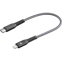 Cellularline - Câble usb usb 2.0 usb-c mâle, Connecteur Lightning 0.15 m noir TETRACABC2LMFI15CK